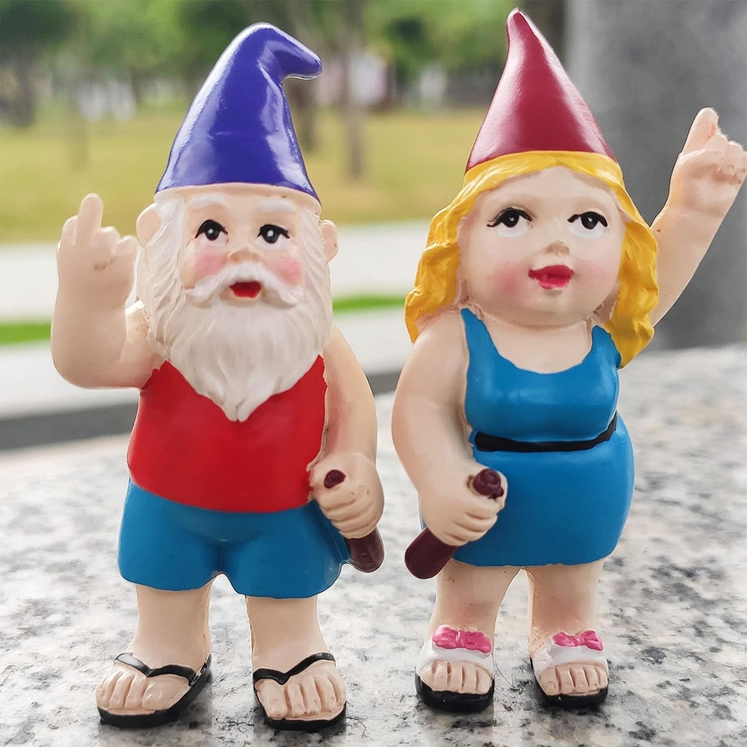 Garden Gnomes, Fairy Garden Accessories-5Pcs Funny Garden Gnomes Statues for Fairy Garden, Miniature Garden, Aquarium, and for Home, Office Decorations.