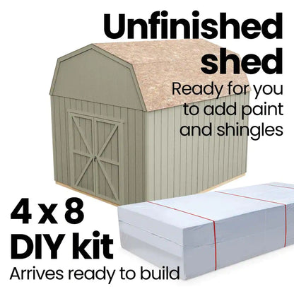 Montana Do-It-Yourself 8 Ft. X 10 Ft. Barn Style Backyard Wood Storage Shed with Smartside Siding (80 Sq. Ft.)