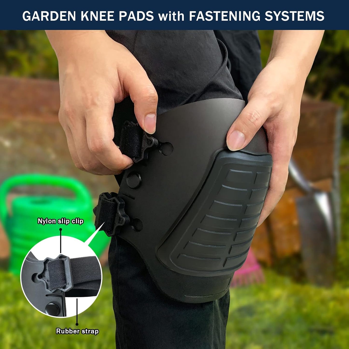 Triple Protection Flexible Men Work Professional Heavy Duty Knee Pads with Foam Padding for Gardening, Cleaning and Hard Flooring (1 Pair)