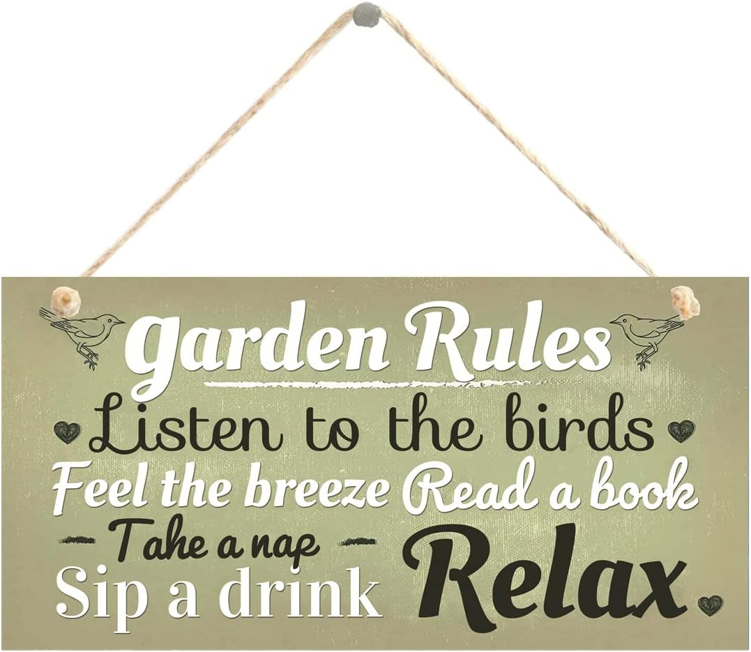 Garden Sign Rules for Garden Room Garden Shed Novelty Hanging Plaque