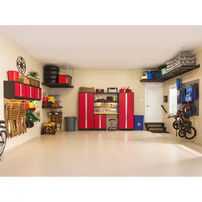 Bold Series 9-Piece 24-Gauge Steel Garage Storage System in Deep Red (132 In. W X 76.75 In. H X 18 In. D)