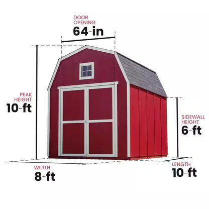 Montana Do-It-Yourself 8 Ft. X 10 Ft. Barn Style Backyard Wood Storage Shed with Smartside Siding (80 Sq. Ft.)